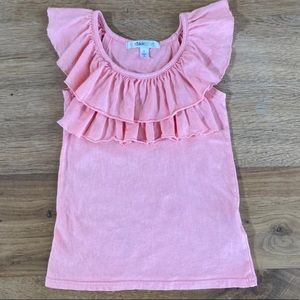 Pretty coral ruffle collar tank top